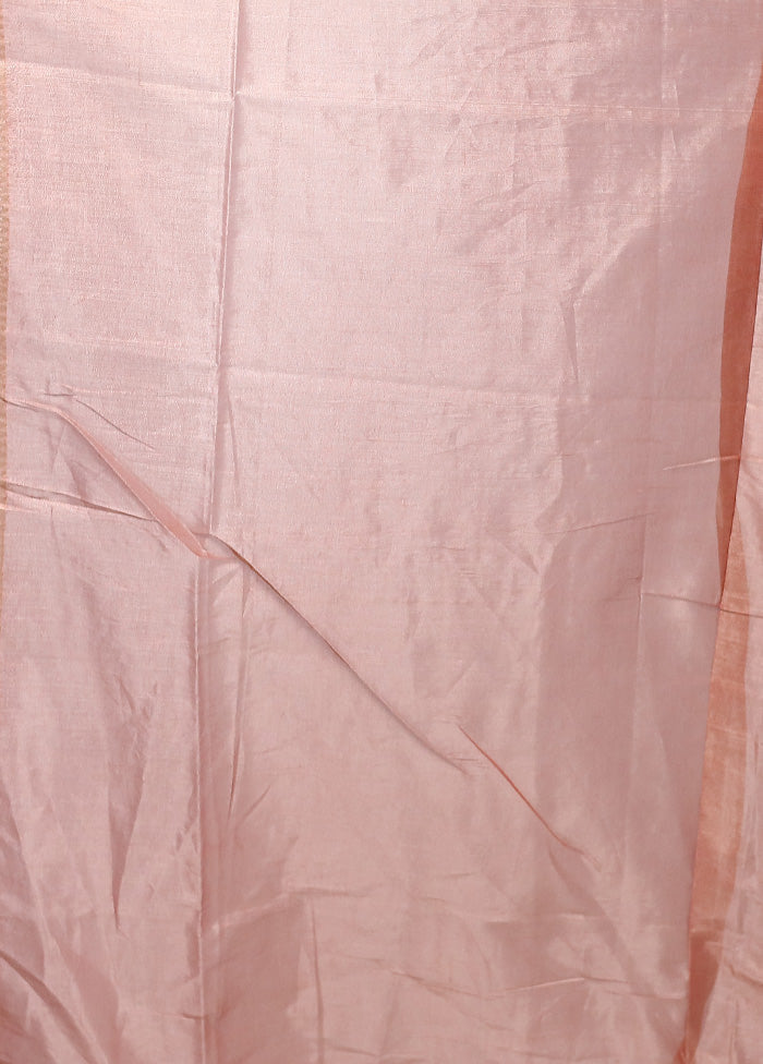 Peach Tissue Silk Saree With Blouse Piece Sale Finishline