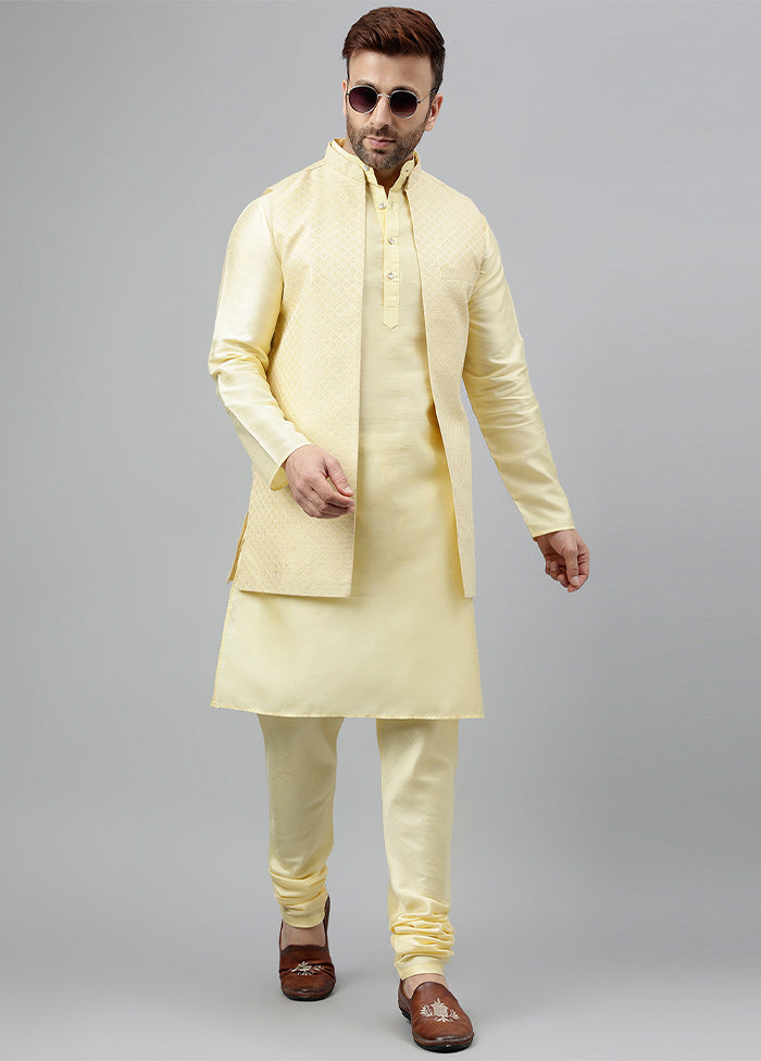 3 Pc Lemon Viscose Nehru Set Tumblr Cheap Pice