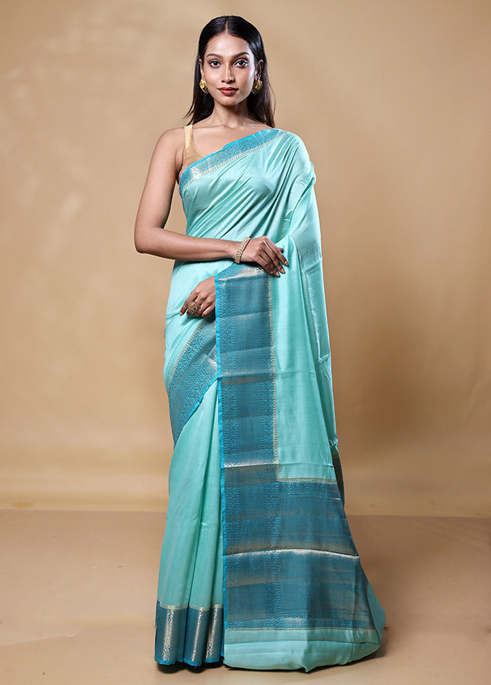 Blue Handloom Dupion Pure Silk Saree With Blouse Piece Discount Cost