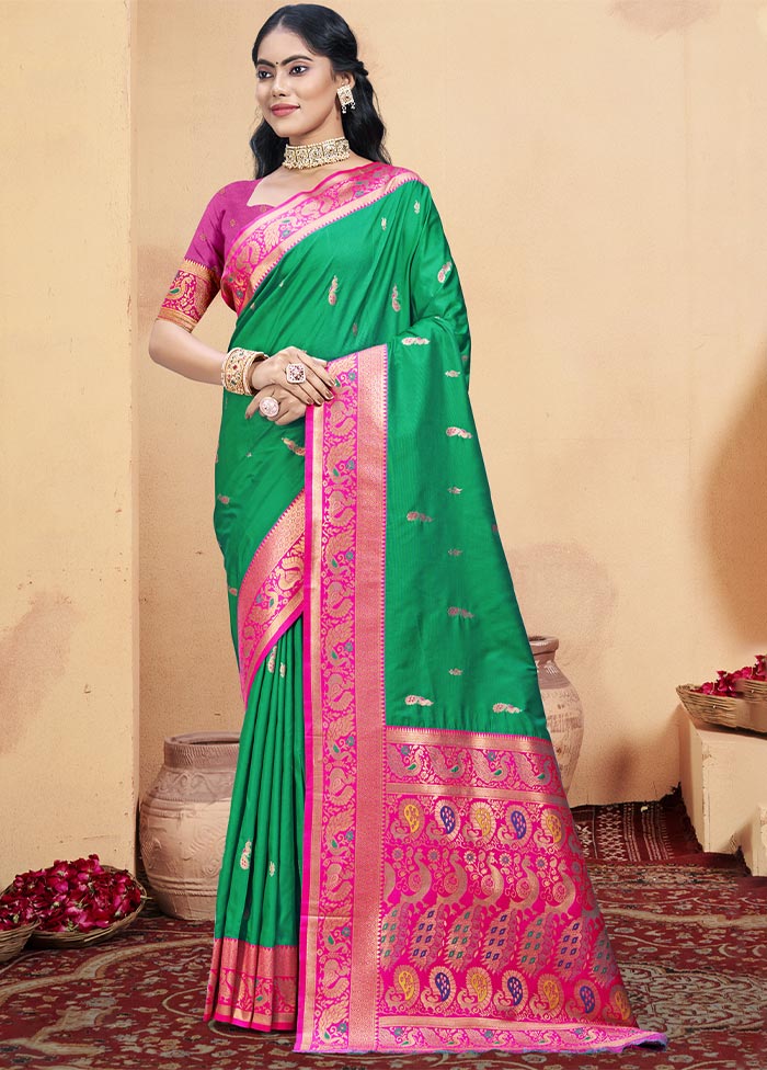 Teal Green Dupion Silk Saree With Blouse Piece In China Cheap Online