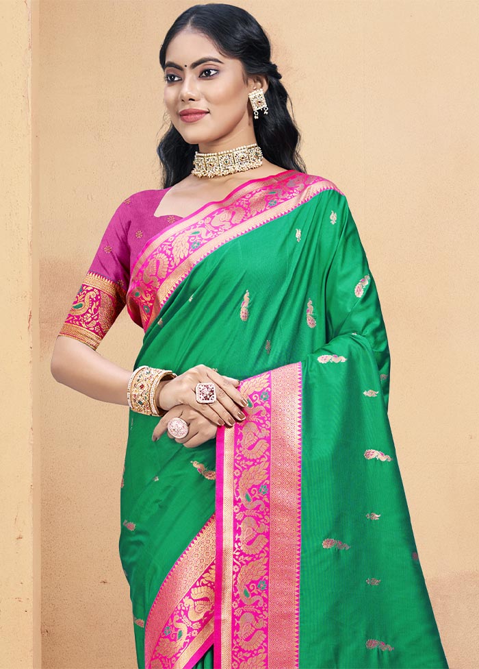 Teal Green Dupion Silk Saree With Blouse Piece In China Cheap Online