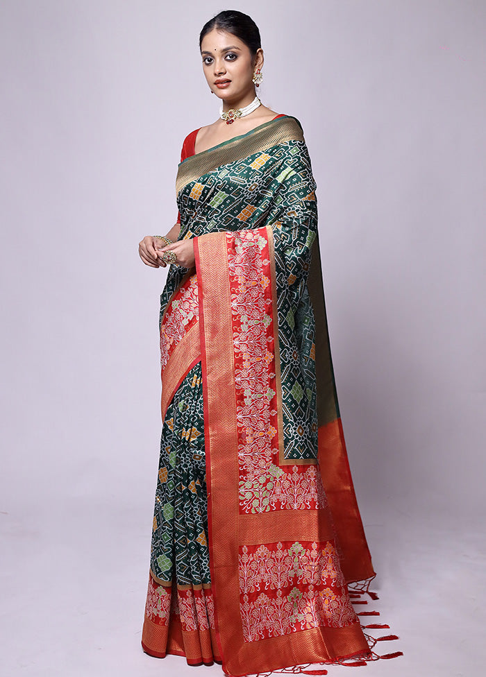 Green Dupion Silk Saree With Blouse Piece In China Online