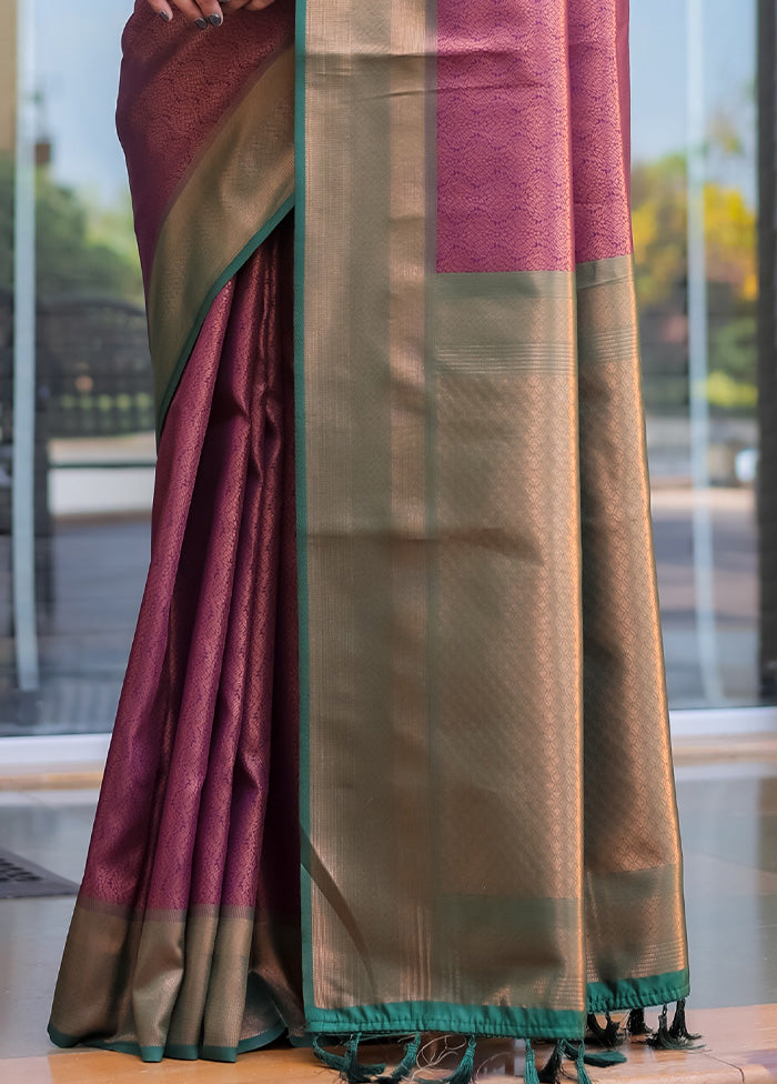 Wine Kanjivaram Silk Saree With Blouse Piece Release Dates Sale Online