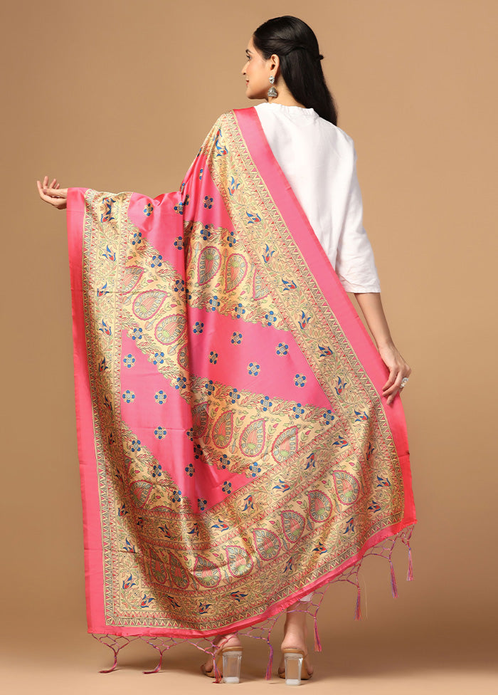 Pink Art Silk Dupatta With Paypal Online