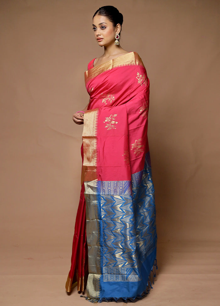 Pink Kanjivaram Silk Saree With Blouse Piece Sale Outlet