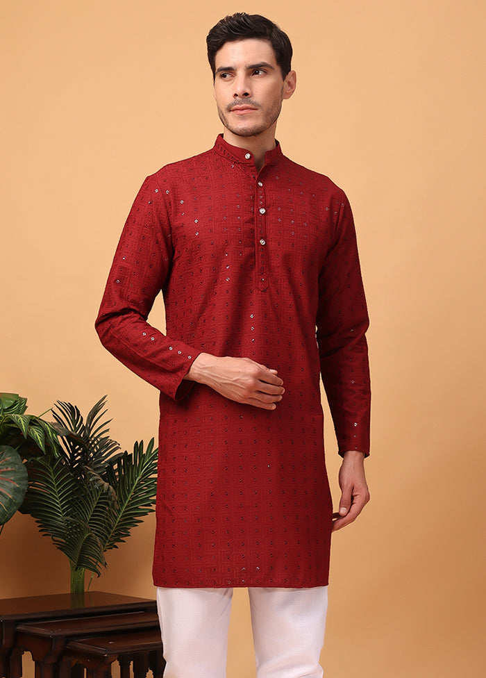 2 Pc Red Viscose Kurta Pajama Set Websites For Sale