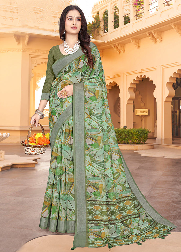 Multicolor Linen Silk Saree With Blouse Piece Find Great Online