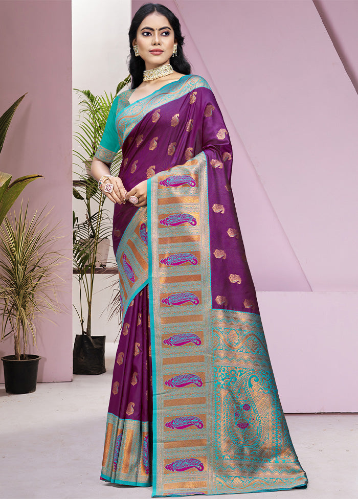 Wine Dupion Silk Saree With Blouse Piece Free Shipping Best Pices