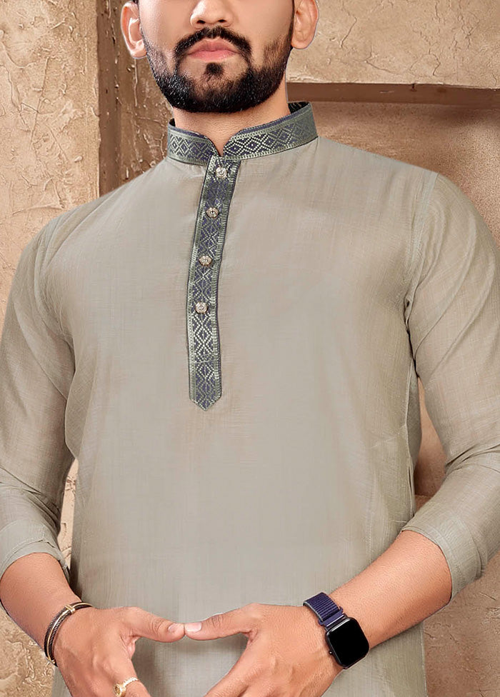 Grey Silk Kurta And Pajama Set Best Place Online