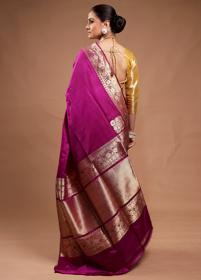 Pink Handloom Katan Pure Silk Saree With Blouse Piece Sale Cheap Online