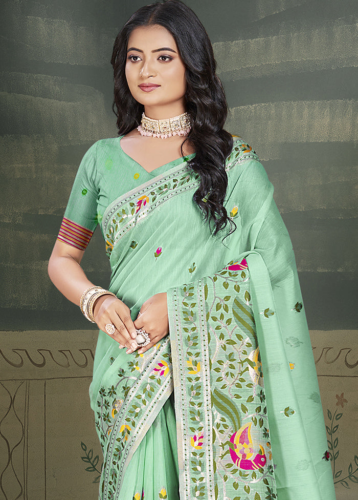 Multicolor Cotton Saree With Blouse Piece For Sale Finishline