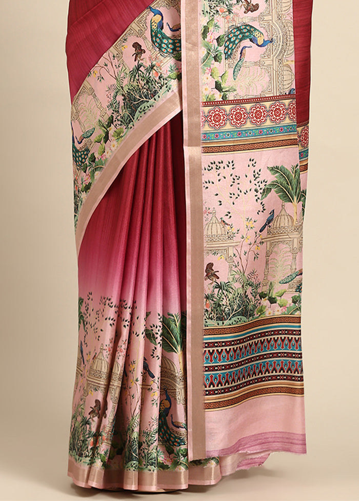 Pink Cotton Saree With Blouse Piece Very Cheap Cheap Online