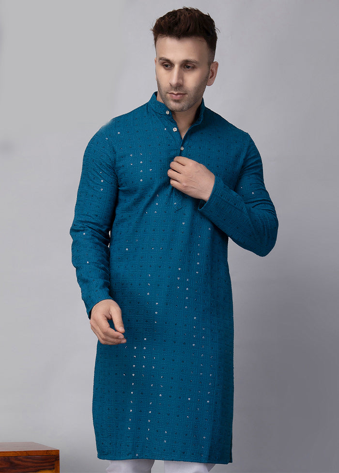 Green Viscose Embroidered Knee Length Kurta Free Shipping Largest Supplier