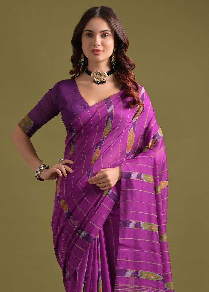 Pink Pure Cotton Saree With Blouse Piece Clearance Wide Range Of