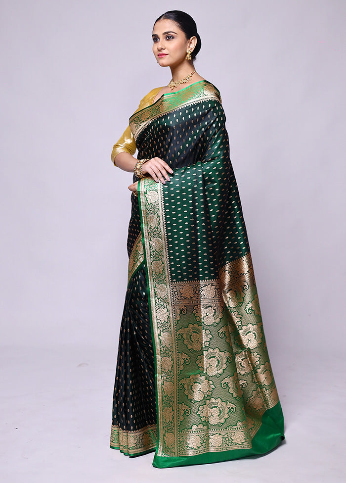 Green Banarasi Silk Saree With Blouse Piece Outlet Cheap Online