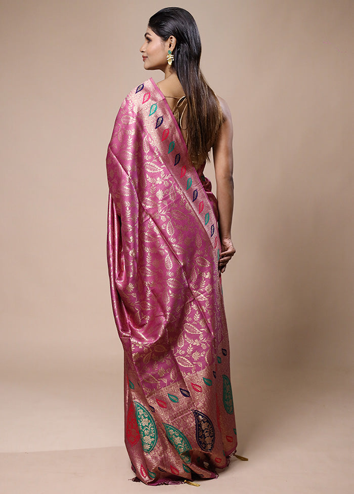 Purple Dupion Silk Saree With Blouse Piece Outlet Looking For