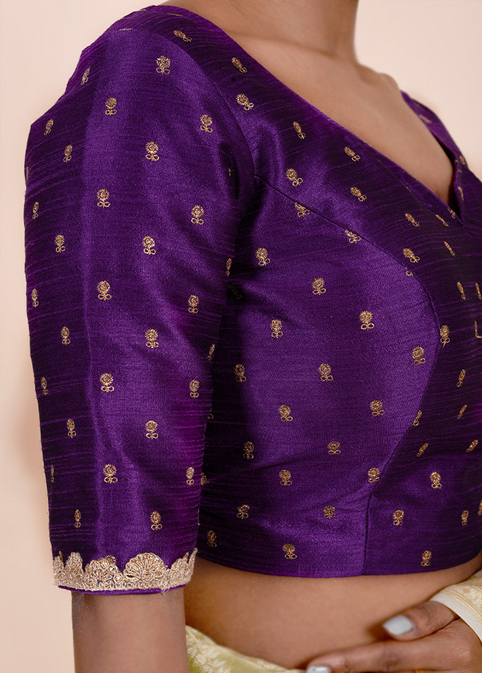 Purple Dupion Silk Designer Blouse Cheap Pice Wholesale