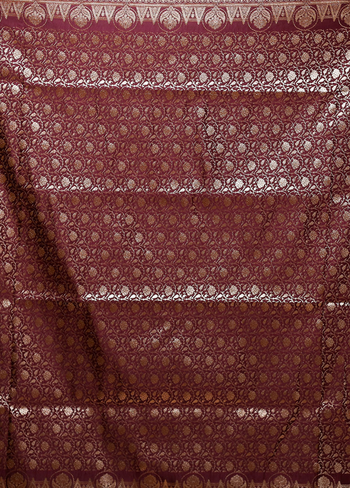 Maroon Banarasi Silk Saree With Blouse Piece Latest Collections For Sale