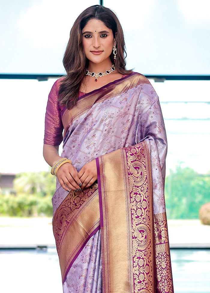 Light Purple Spun Silk Saree With Blouse Piece Buy Cheap Websites