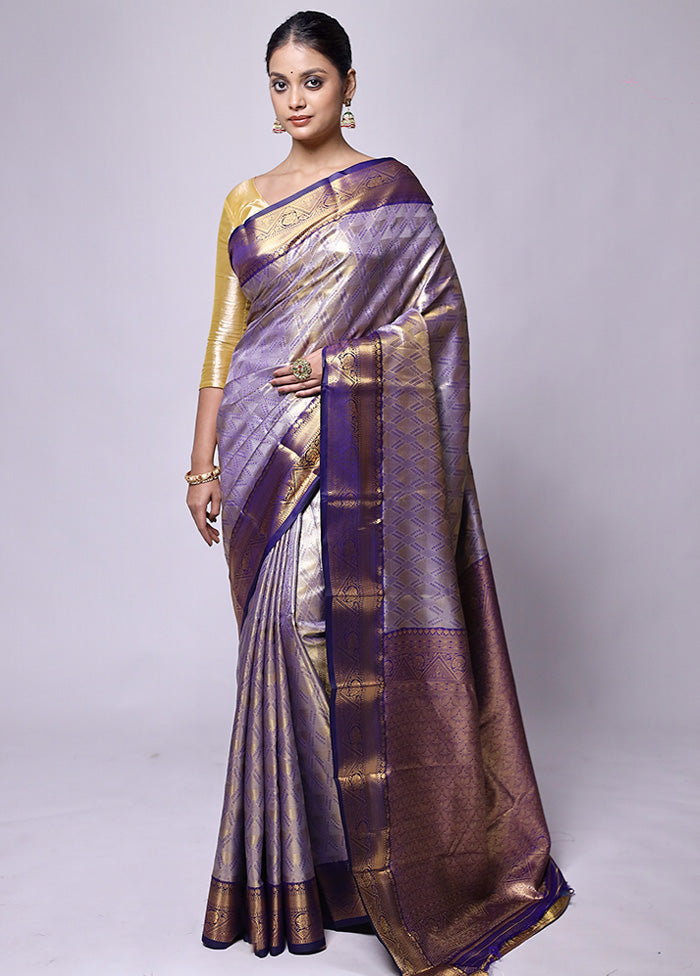 Purple Dupion Silk Saree With Blouse Piece Discount Official Site