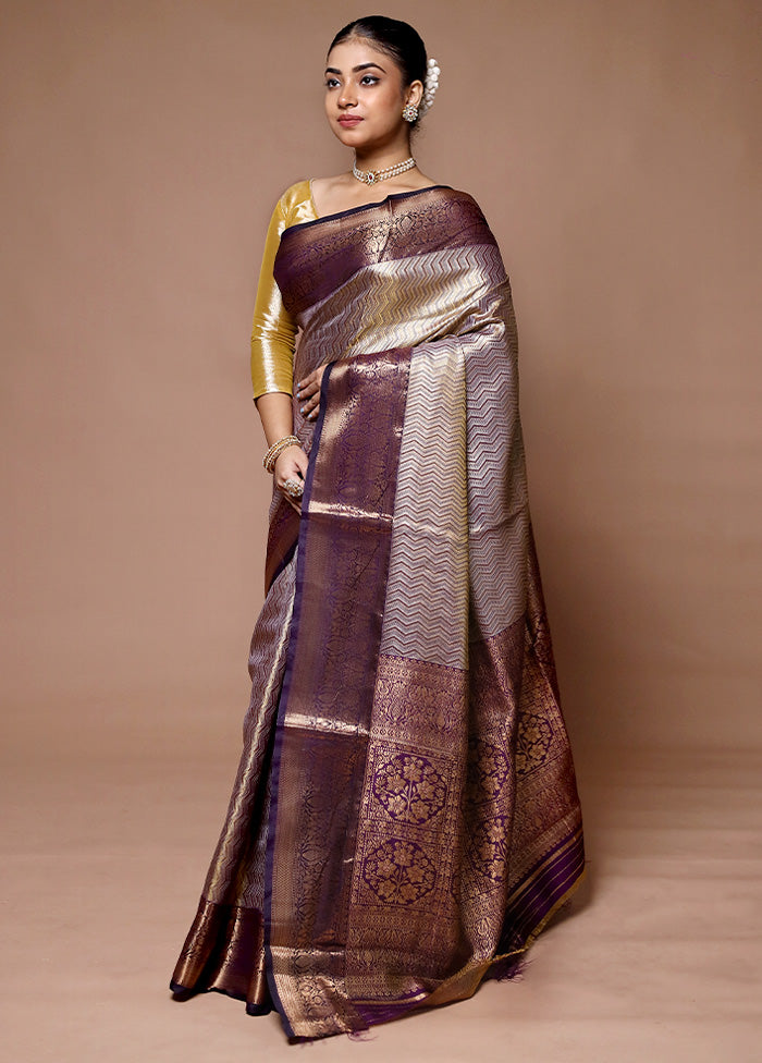 Brown Kanjivaram Silk Saree With Blouse Piece Buy Cheap Buy