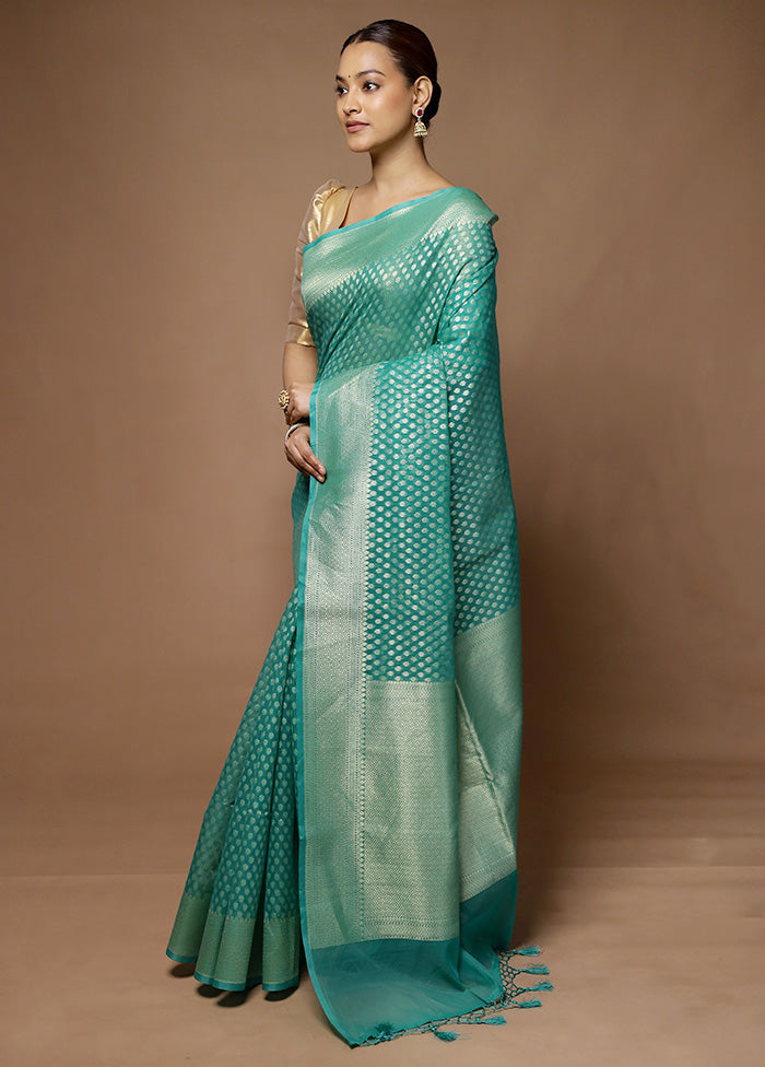 Green Kora Silk Saree With Blouse Piece Low Pice Fee Shipping Sale Online