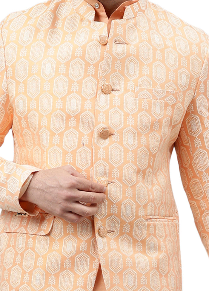 Peach Viscose Jacquard Blazer For Cheap Cheap Online