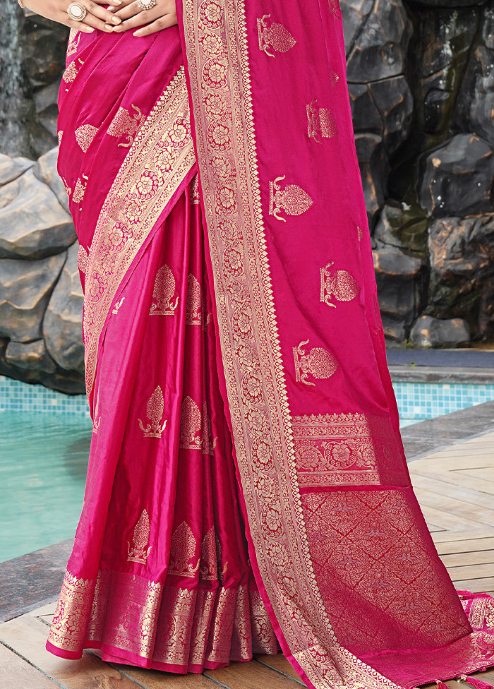 Rani Satin Silk Saree With Blouse Piece Cheap Genuine