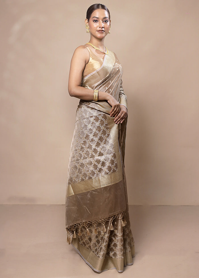 Golden Tissue Silk Saree With Blouse Piece Real Online