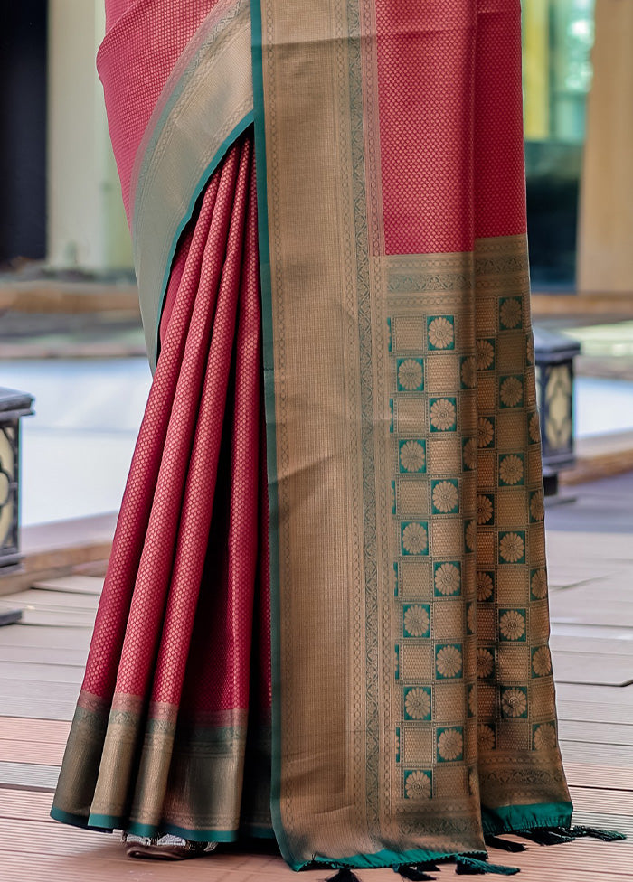 Maroon Kanjivaram Silk Saree With Blouse Piece Online Online For Sale