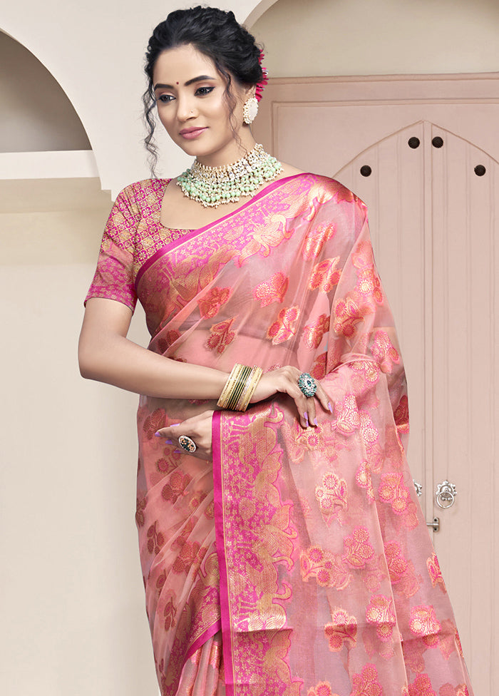 Multicolor Organza Saree With Blouse Piece Sale Clearance