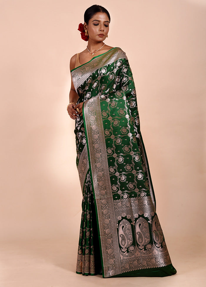 Green Katan Silk Saree With Blouse Piece Clearance Deals