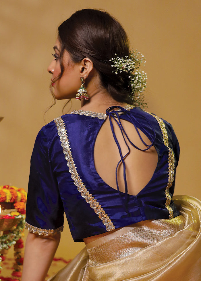 Royal Blue Pure Silk Designer Blouse Shipping Discount Sale