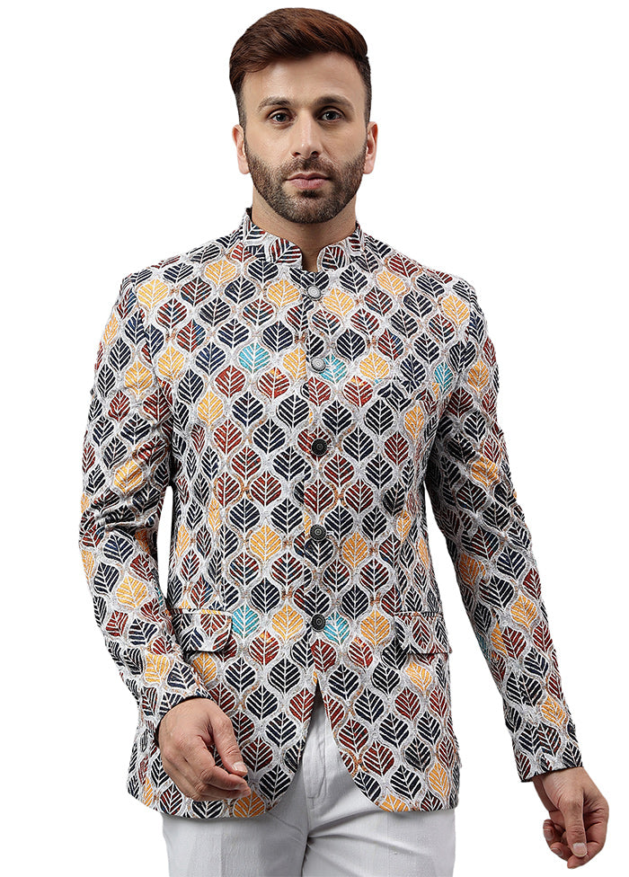 Multicolor Viscose Printed Blazer Cheap Get To Buy