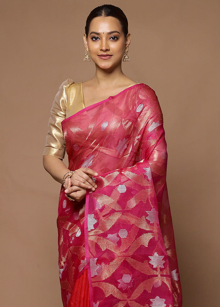 Pink Handloom Matka Pure Silk Saree With Blouse Piece Buy Cheap How Much