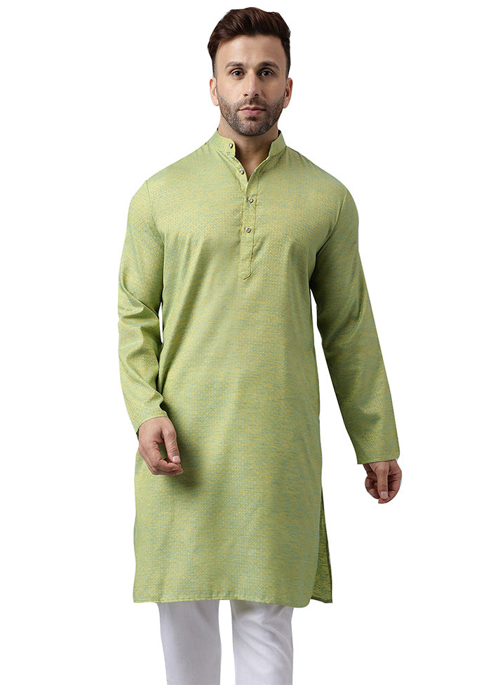 Pista Green Silk Jacquard Kurta Comfortable Cheap Pice