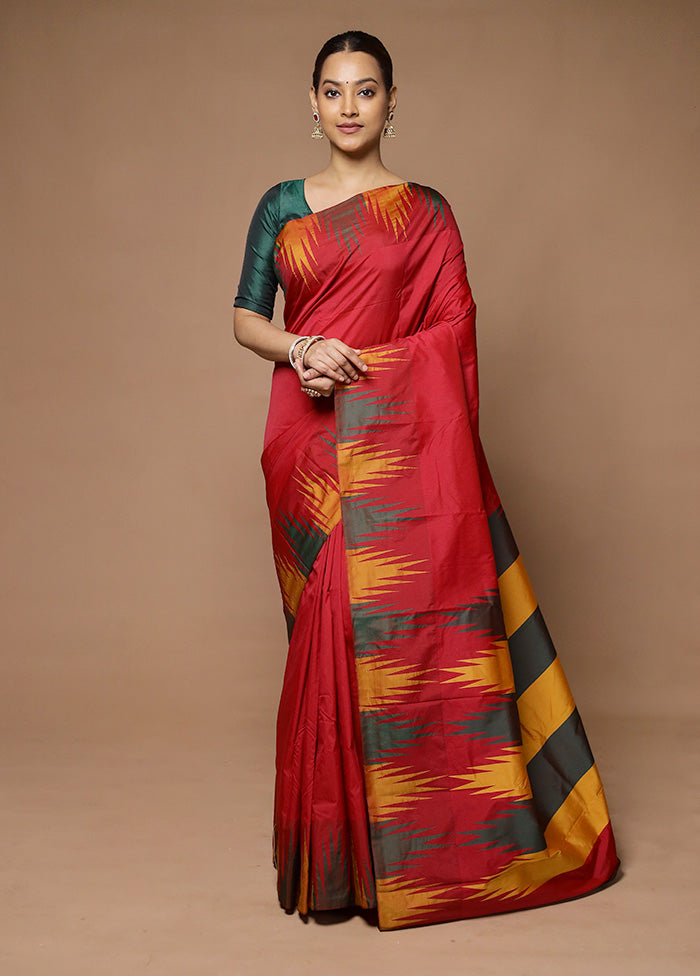 Red Kanjivaram Silk Saree With Blouse Piece Really Cheap Shoes Online