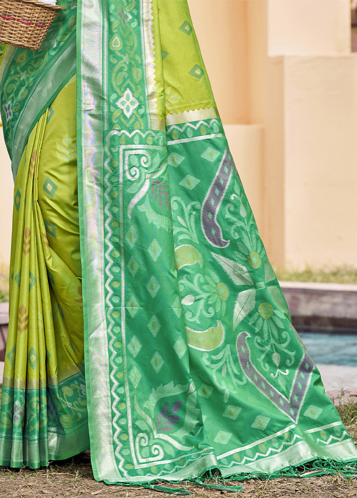 Light Green Spun Silk Saree With Blouse Piece Classic Cheap Pice