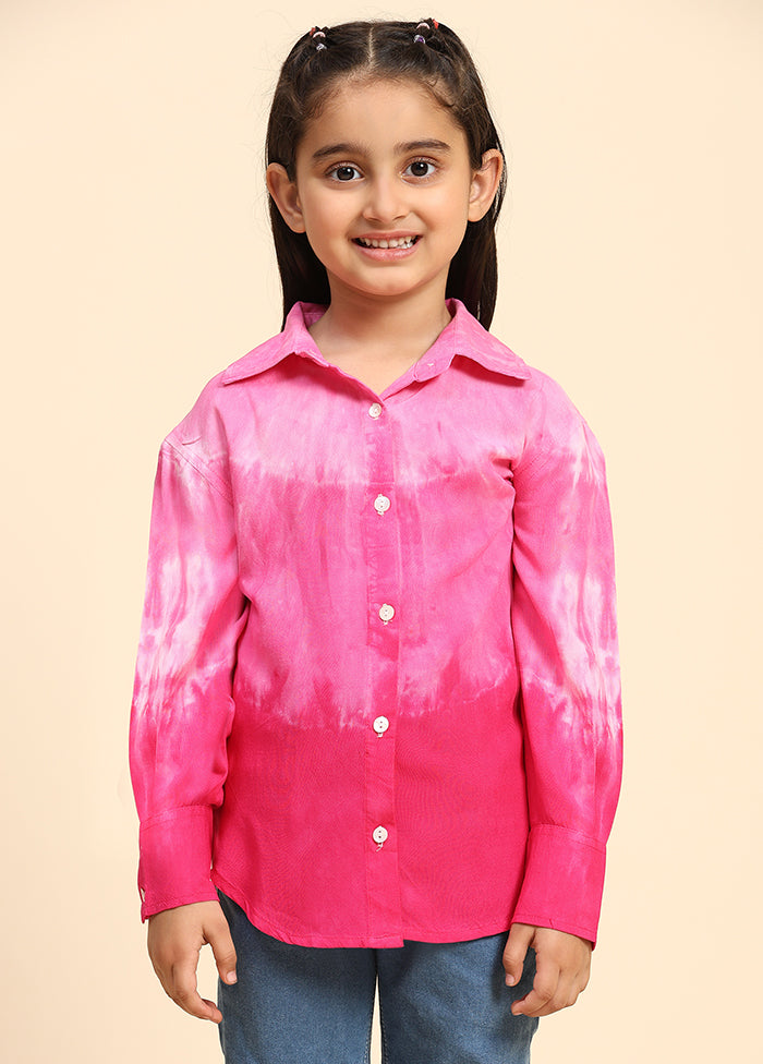 Pink Rayon Full Sleeves Collar Neckshape Shirt Clearance Genuine