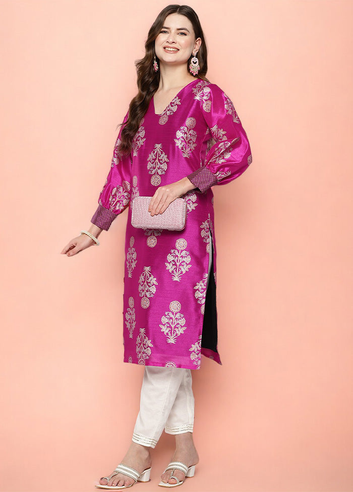 Purple Readymade Silk Kurti Cheap Geniue Stockist