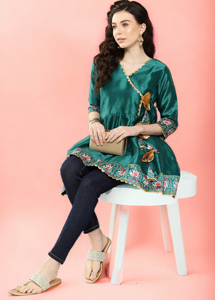 Green Readymade Silk Tunic Buy Cheap Low Shipping Fee