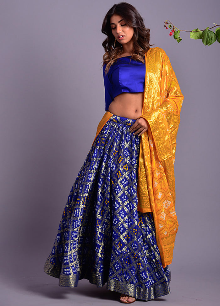 Blue Readymade Chiffon Lehenga Set With Dupatta Buy Cheap Best