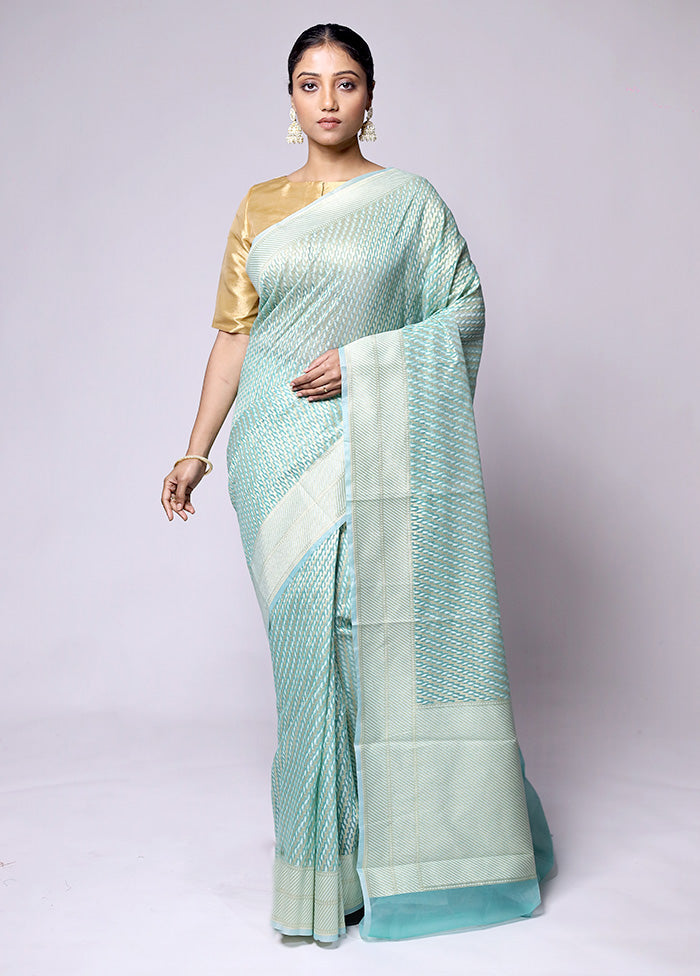 Green Pure Cotton Saree With Blouse Piece Free Shipping Eastbay