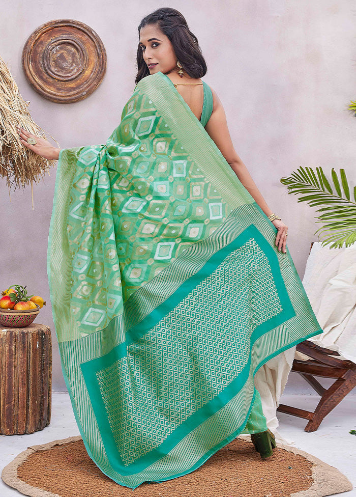 Pista Green Spun Silk Saree With Blouse Piece View Cheap Pice