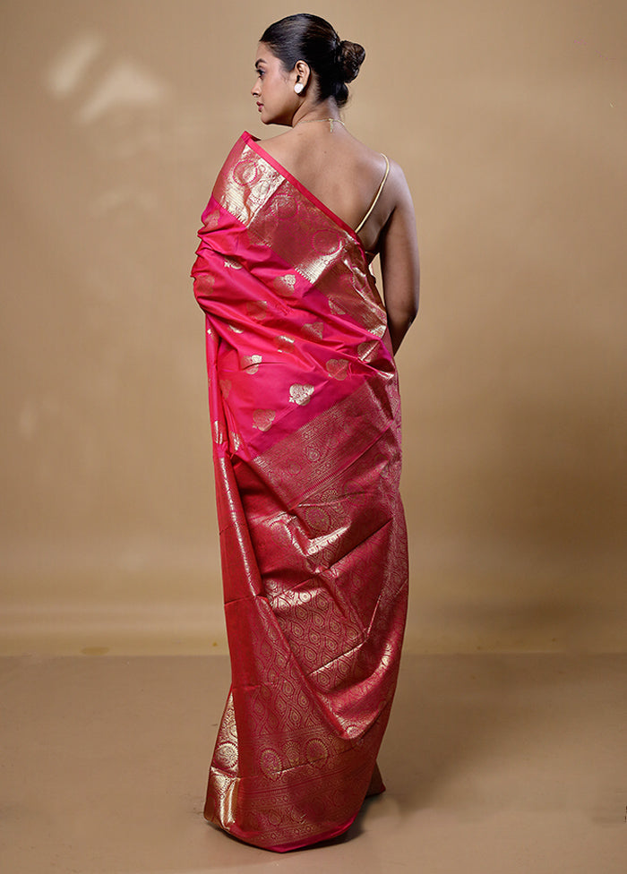 Pink Kanjivaram Silk Saree With Blouse Piece Wholesale Pice Cheap Online