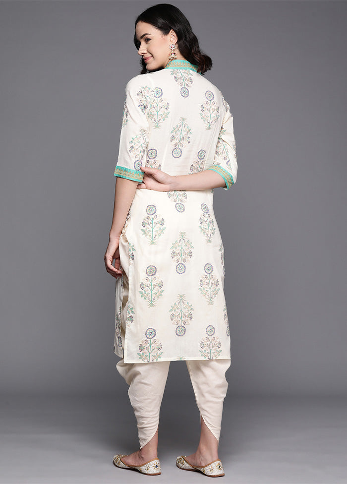 2 Pc Off White Pure Readymade Cotton Kurti Set Sale Best Sale