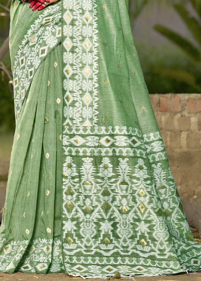 Light Green Cotton Saree With Blouse Piece Free Shipping Finishline