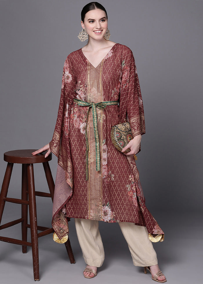 Maroon Readymade Georgette Kurti Deals Cheap Online