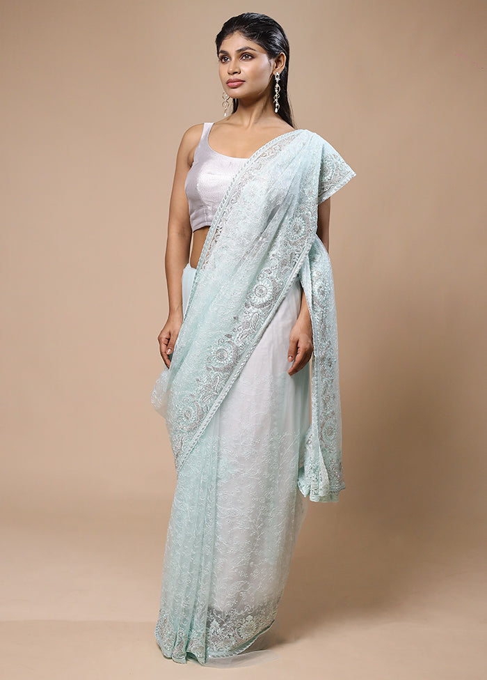 Mint Silk Saree With Blouse Piece Cheap Sale New Arrival