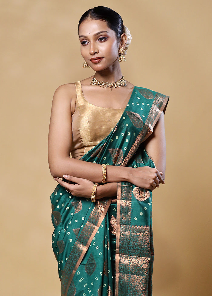 Green Handloom Dupion Pure Silk Saree With Blouse Piece Sale Extremely